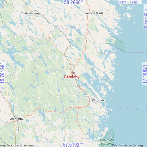 Gamleby on map