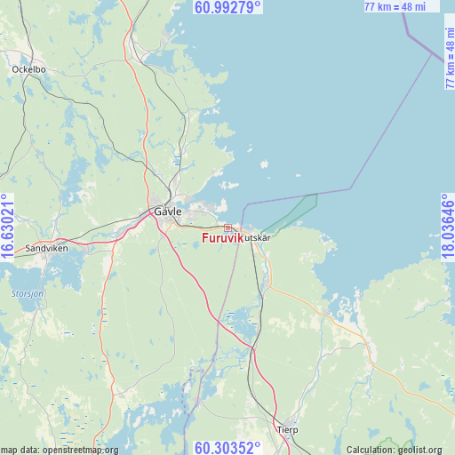 Furuvik on map
