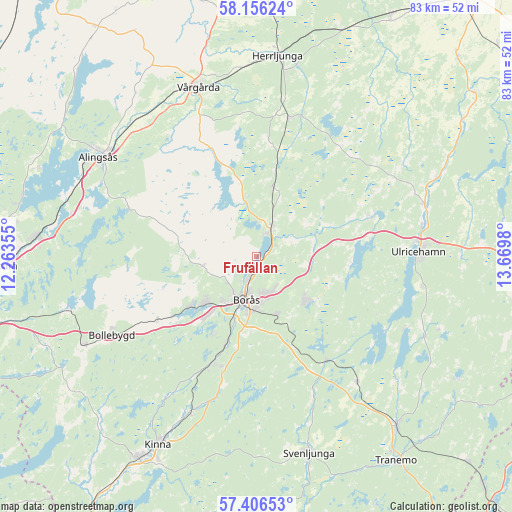 Frufällan on map
