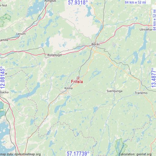 Fritsla on map