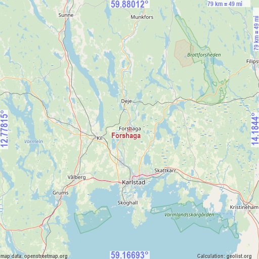 Forshaga on map