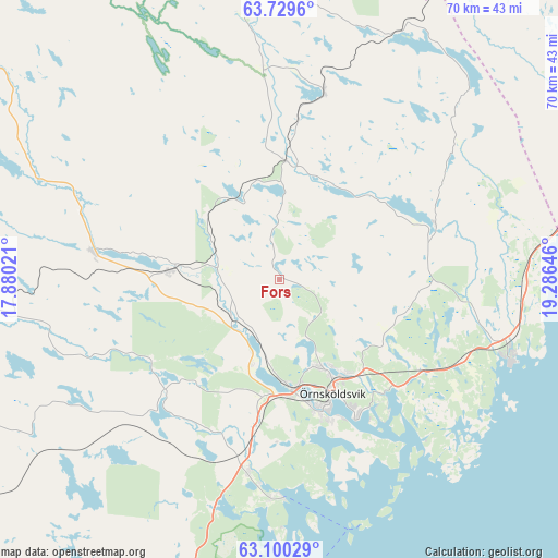 Fors on map
