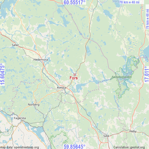 Fors on map
