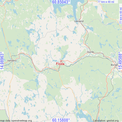 Floda on map