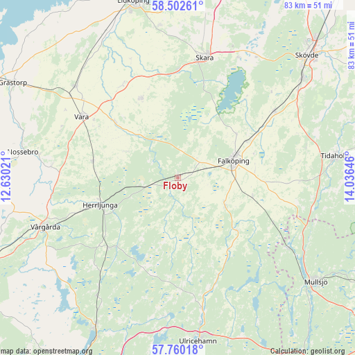 Floby on map