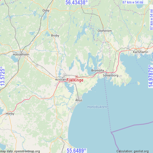 Fjälkinge on map