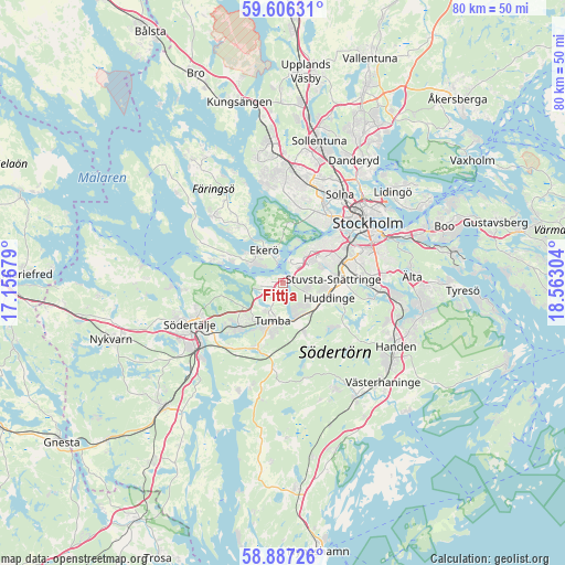 Fittja on map