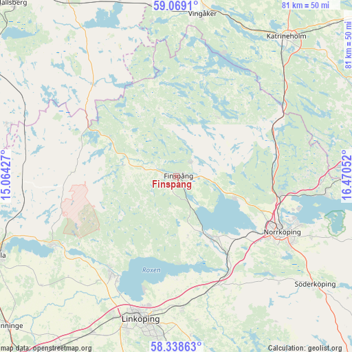 Finspång on map