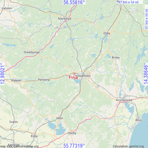 Finja on map
