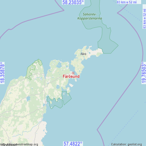 Fårösund on map