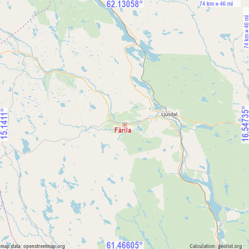 Färila on map