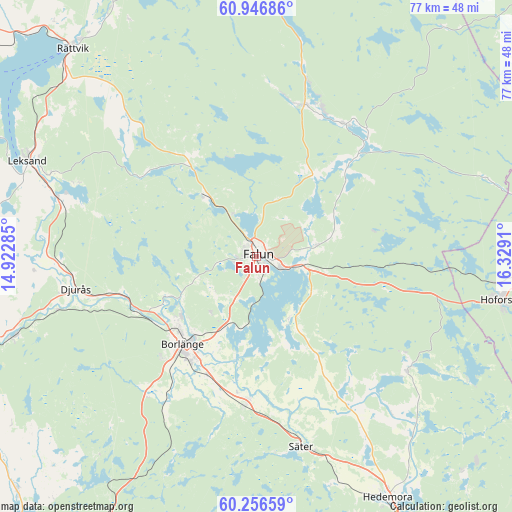 Falun on map