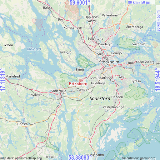 Eriksberg on map