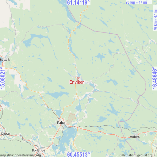 Enviken on map