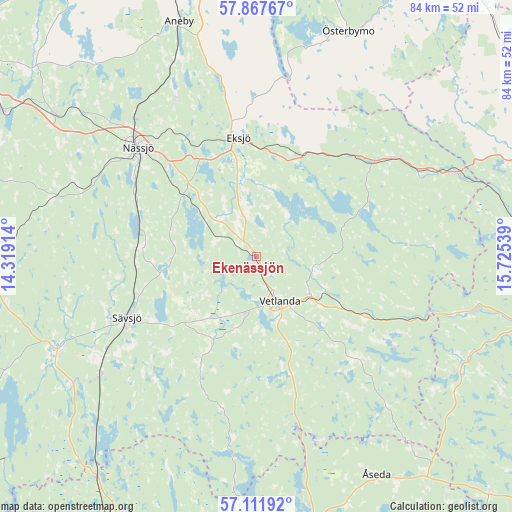 Ekenässjön on map