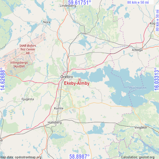 Ekeby-Almby on map