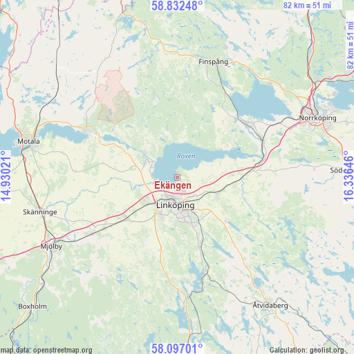 Ekängen on map