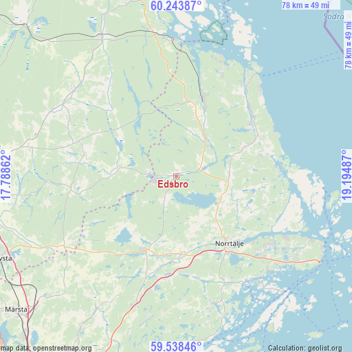 Edsbro on map