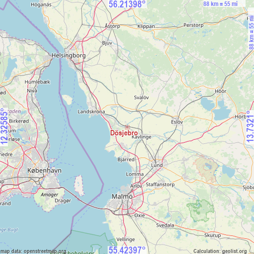 Dösjebro on map