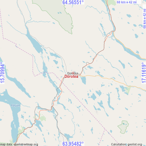 Dorotea on map