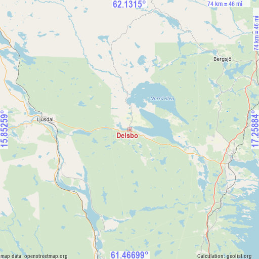 Delsbo on map