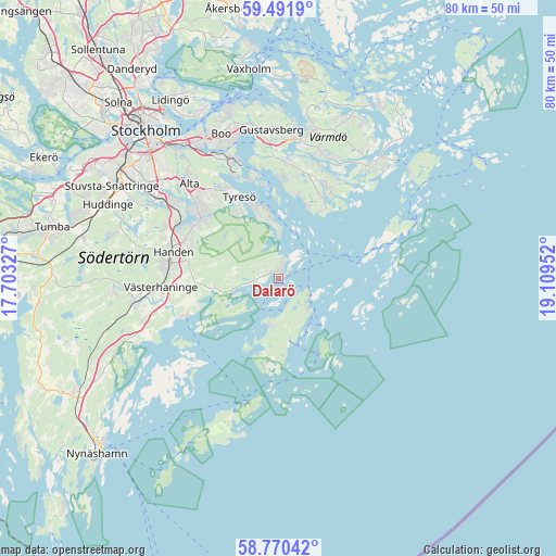 Dalarö on map