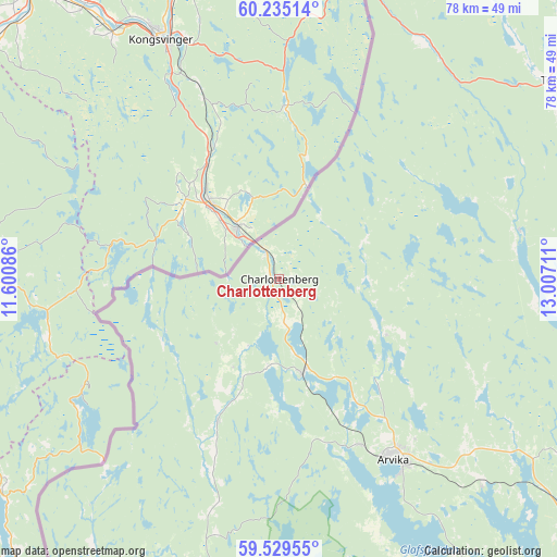 Charlottenberg on map