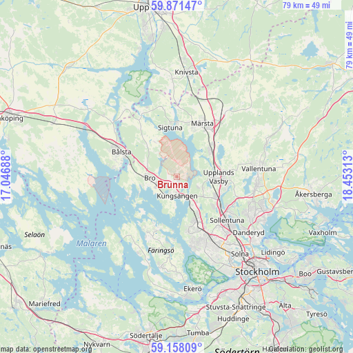 Brunna on map