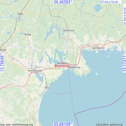 Bromölla on map