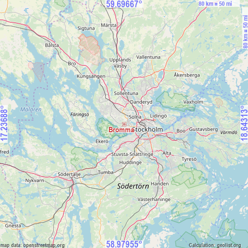 Bromma on map