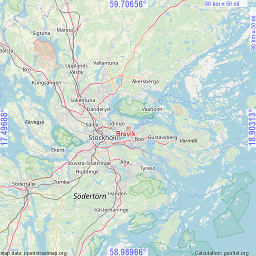 Brevik on map