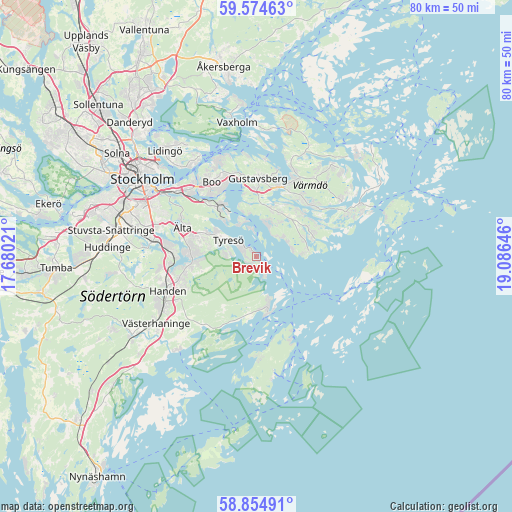 Brevik on map