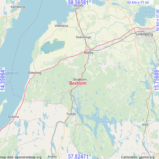 Boxholm on map