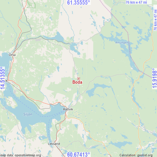 Boda on map