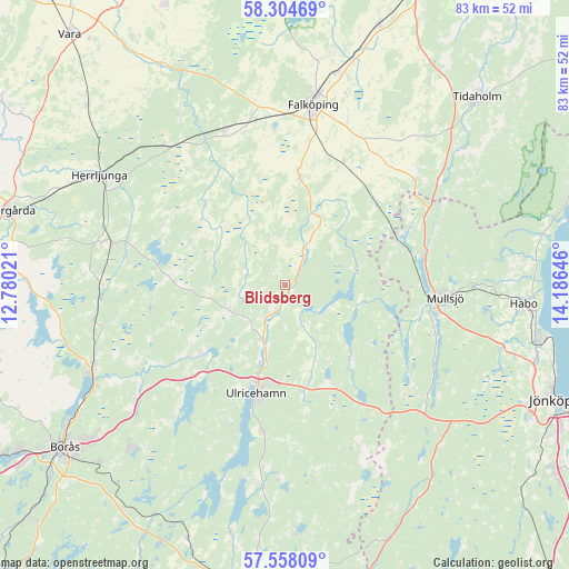 Blidsberg on map