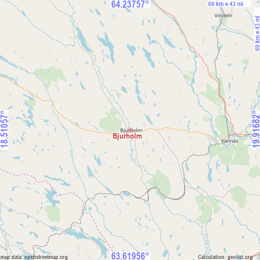 Bjurholm on map