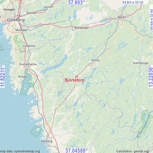 Björketorp on map