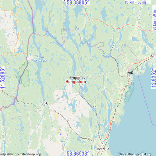 Bengtsfors on map