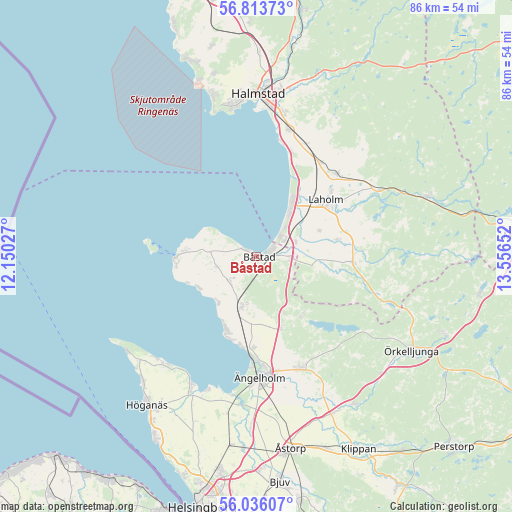 Båstad on map