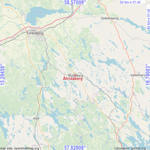 Åtvidaberg on map