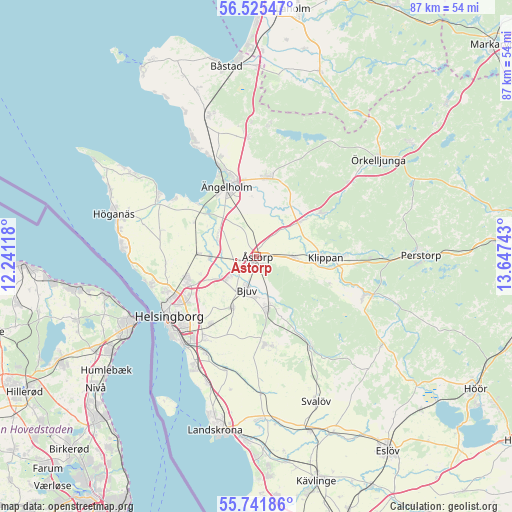 Åstorp on map