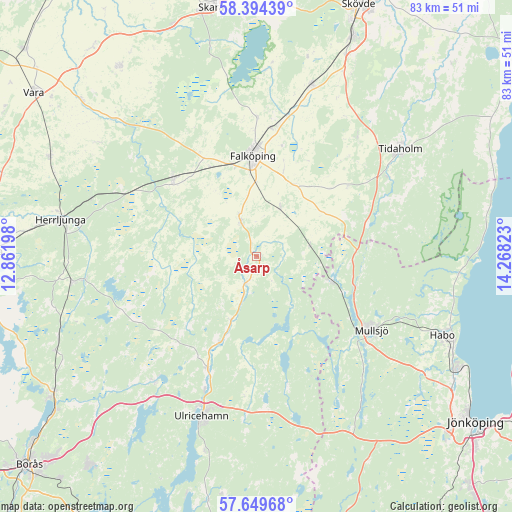 Åsarp on map