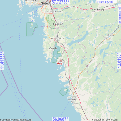 Åsa on map