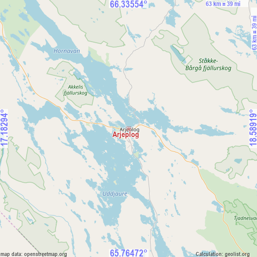 Arjeplog on map