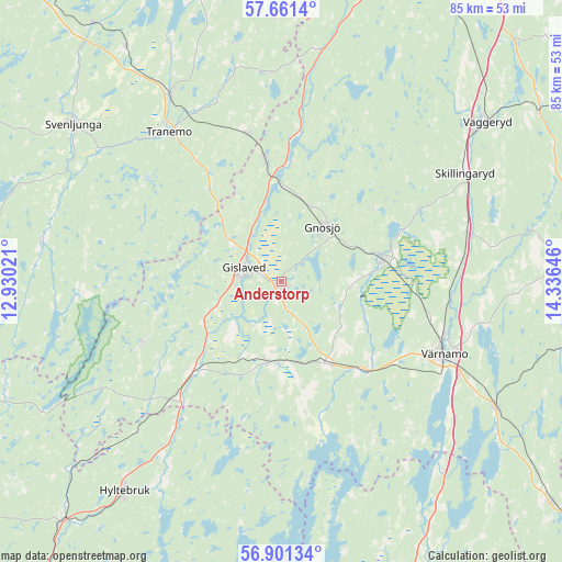 Anderstorp on map