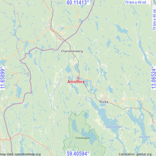 Åmotfors on map