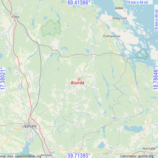 Alunda on map