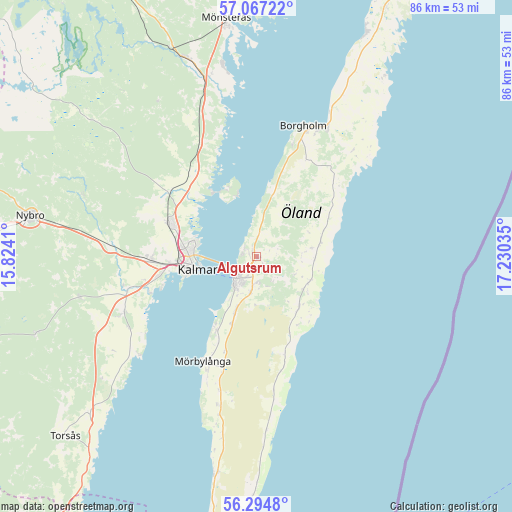 Algutsrum on map