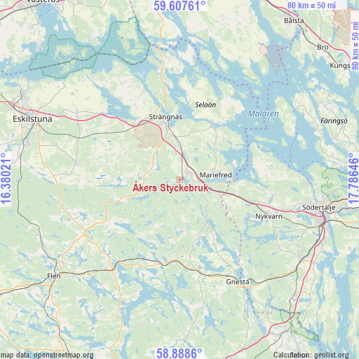 Åkers Styckebruk on map