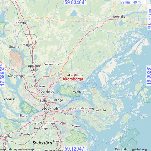 Åkersberga on map